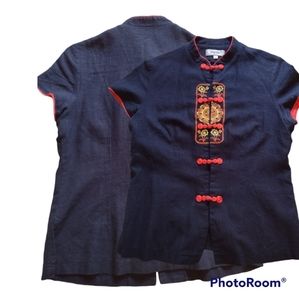 Vintage Cheongsam style Embroidered Blouse